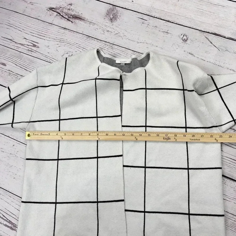 Sioni Plaid Colorblock Windowpane Grid Cardigan - Picture 9 of 10